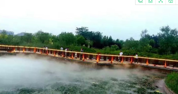 縣人民公園引進(jìn)霧森系統(tǒng) 人工造霧恍若&ldquo;仙境&rdquo;
